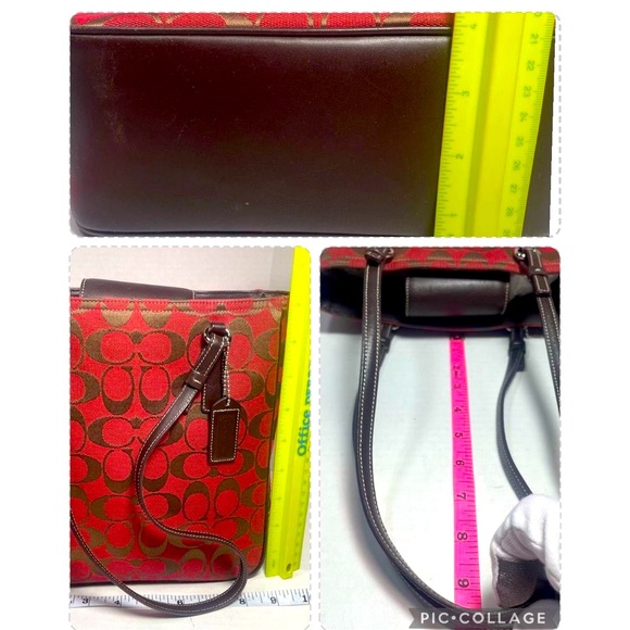 Coach Signature series tapestry and leather handbag PRICE..IS..VERY…FIRM! - Picture 12 of 16